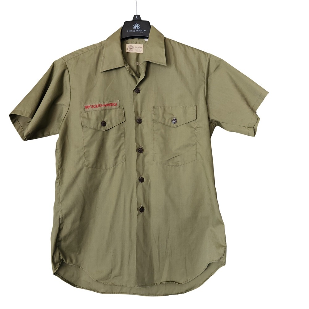 Vintage 1970's Boy Scouts Of America Official Shirt Small Regular Made In USA